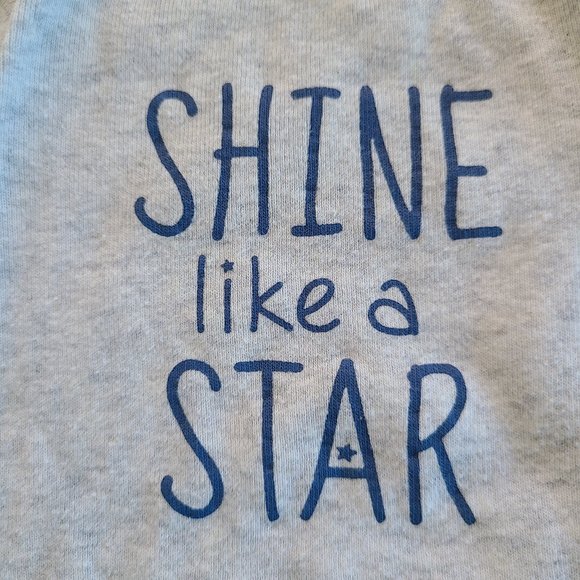 ♡ 5/$20 - Koala Baby Girl's Gray Shine Like a Star Print Short Sleeve Bodysuit - Picture 3 of 7